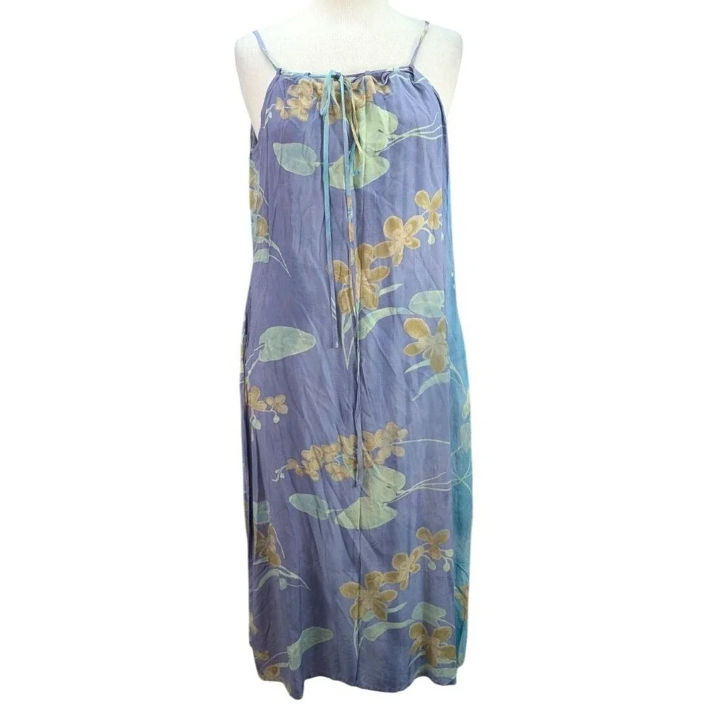 Chilli Peppers Dress‎ Womens Size M Beach Cover Up Floral Midi Vacation Summer